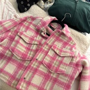 Pink and Cream Plaid Jacket